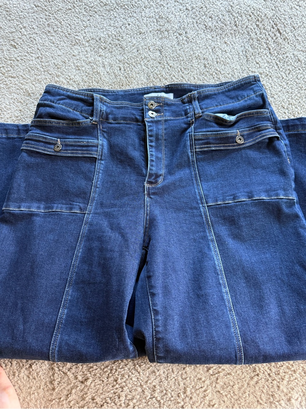 Mica Dark Blue High-Rise Panel Front Women's Jeans